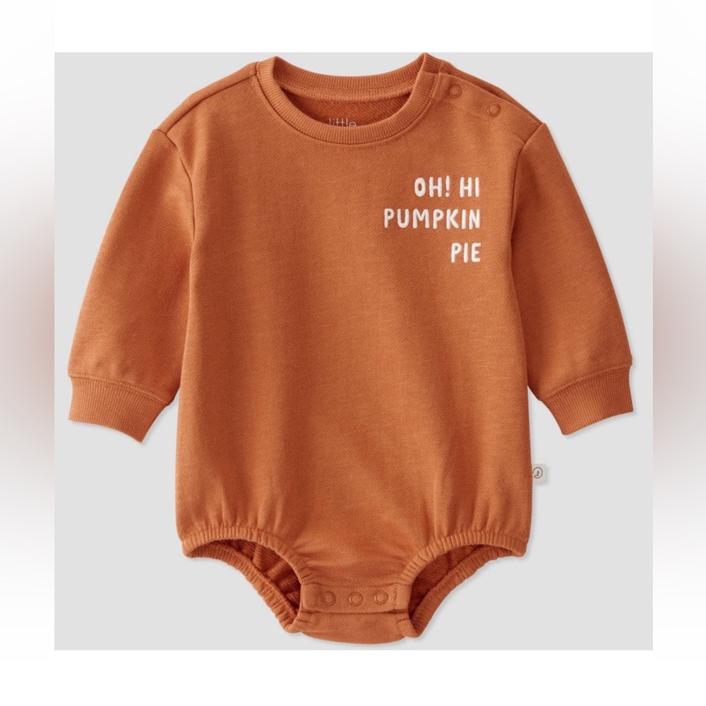 Little Planet Carter’s Organic Baby Pumpkin Pie Bubble Romper Halloween Fall